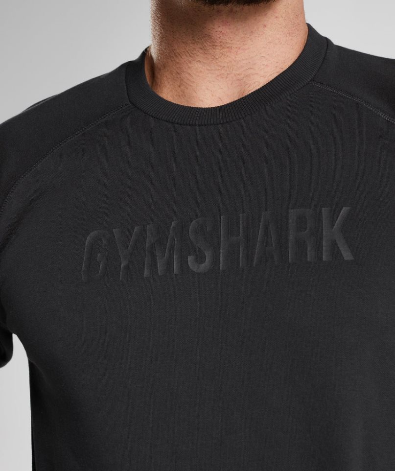 Bluzy Gymshark Apollo Crew Męskie Czarne | PL 368OQN